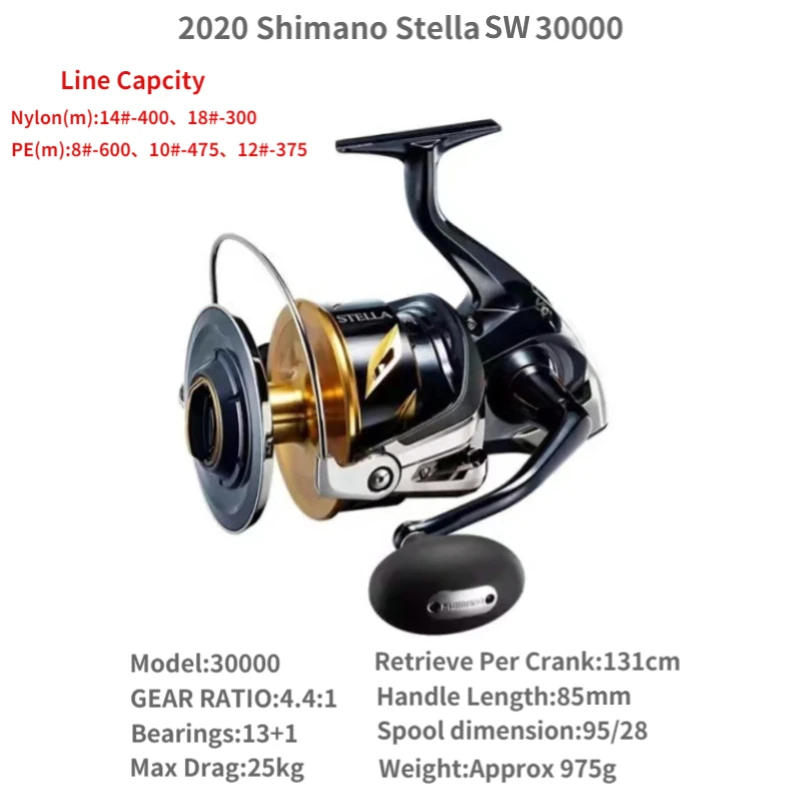 STELLA SW 20000PG 新品+20000MAX＆SMP12号300m SHIMANO Stella SW 20000PG C Spinning Reel
