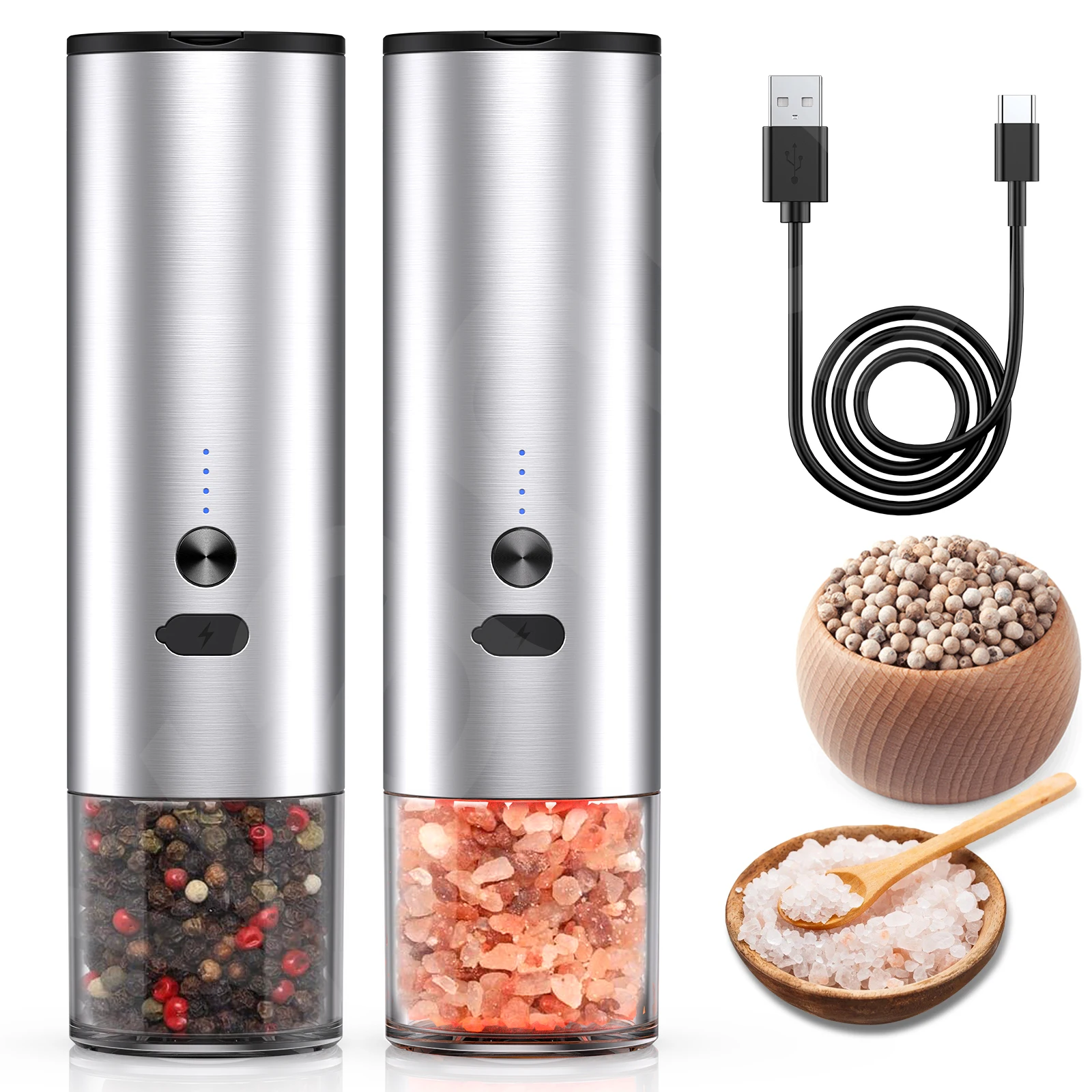 Electric Food Corn Soybean Salt And Pepper Grinder Mill Machine Rechargeable  Ele