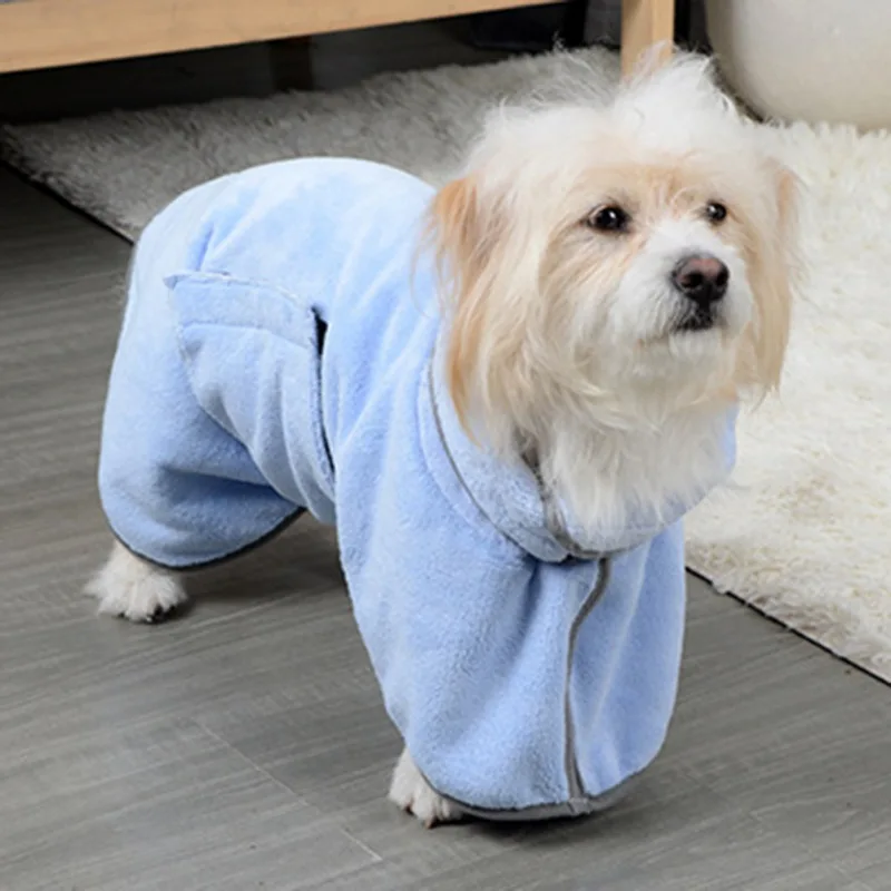 Dog Drying Coat Dressing Gown Towel Robe Pet Microfibre Super