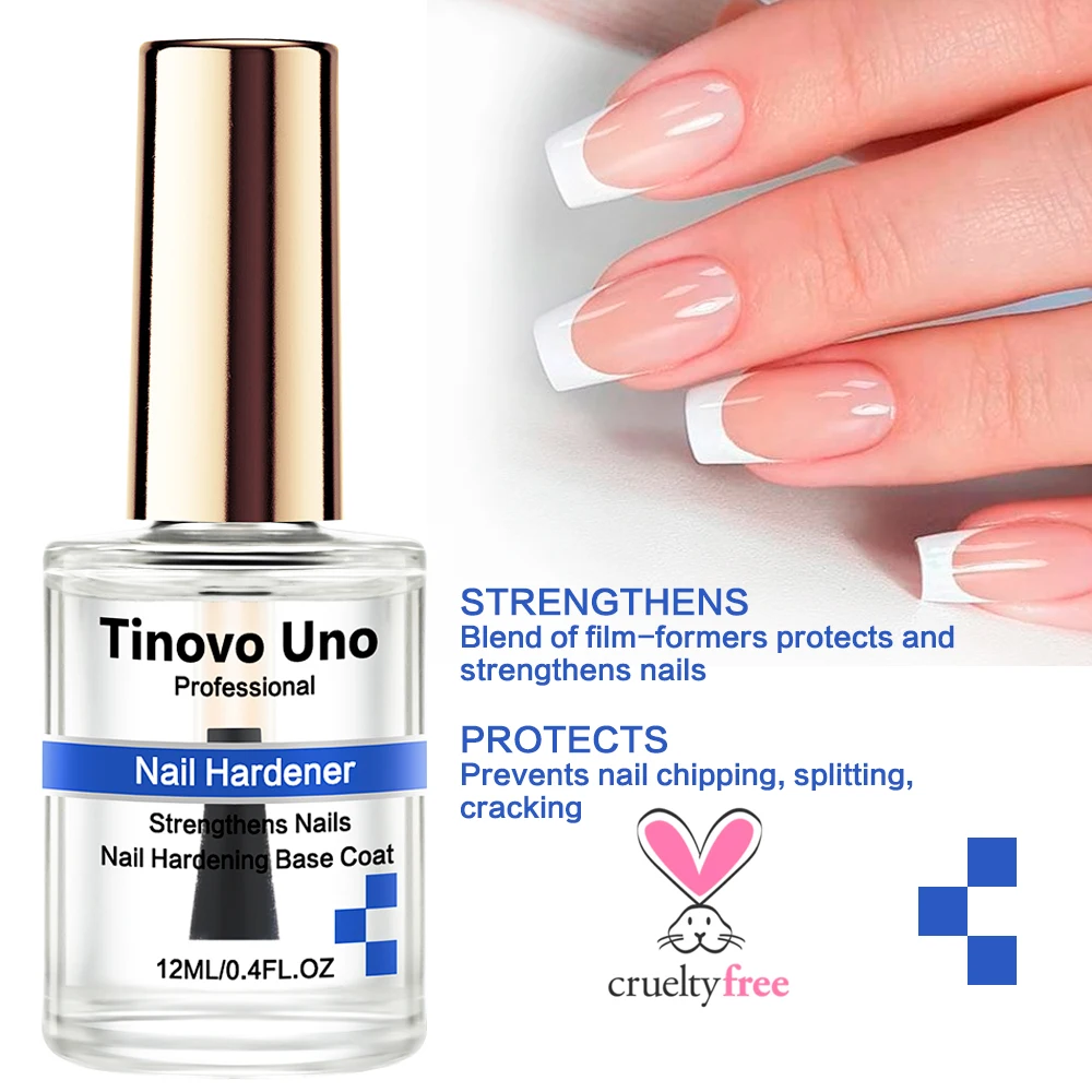 Tinovo Uno 12ml Nail Hardener Advanced Formula Strengthener Nail Growth System Base Coat Air Dry Clear Nail Lacquer Polish Care 2