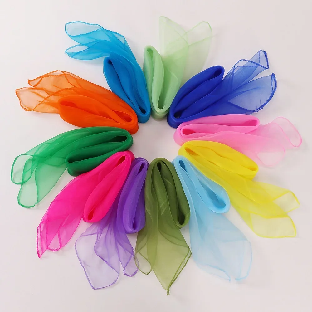 Practical Gymnastics Scarves For Outdoor Game Dancing And Juggling Chiffon Towels Candy Colored Gym Towel Dance Gauze Scarf