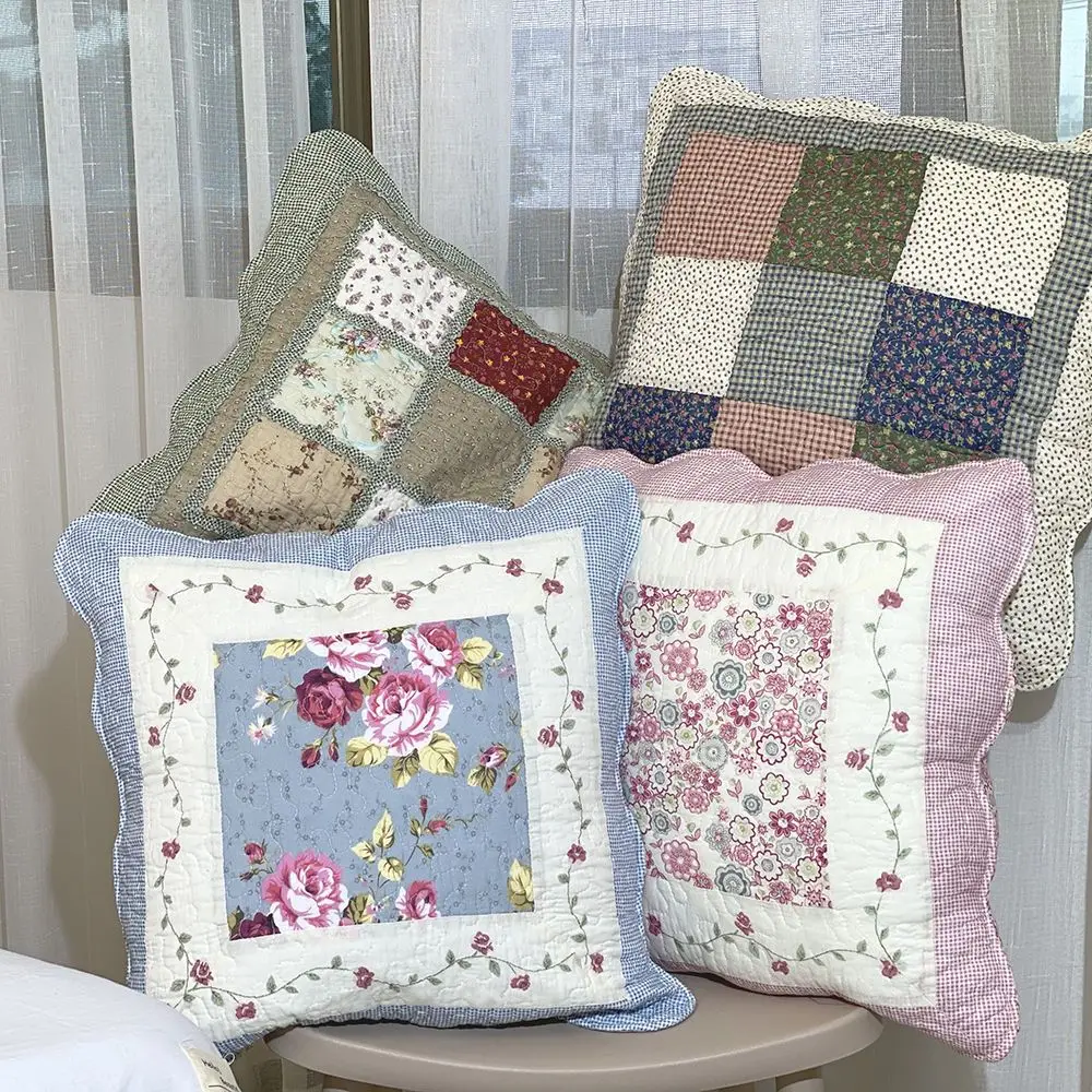 

Vintage Floral Cotton Cushion Cover 45x45CM Wedding Decor Sofa Seat Home Party Festive Throw Pillows Case