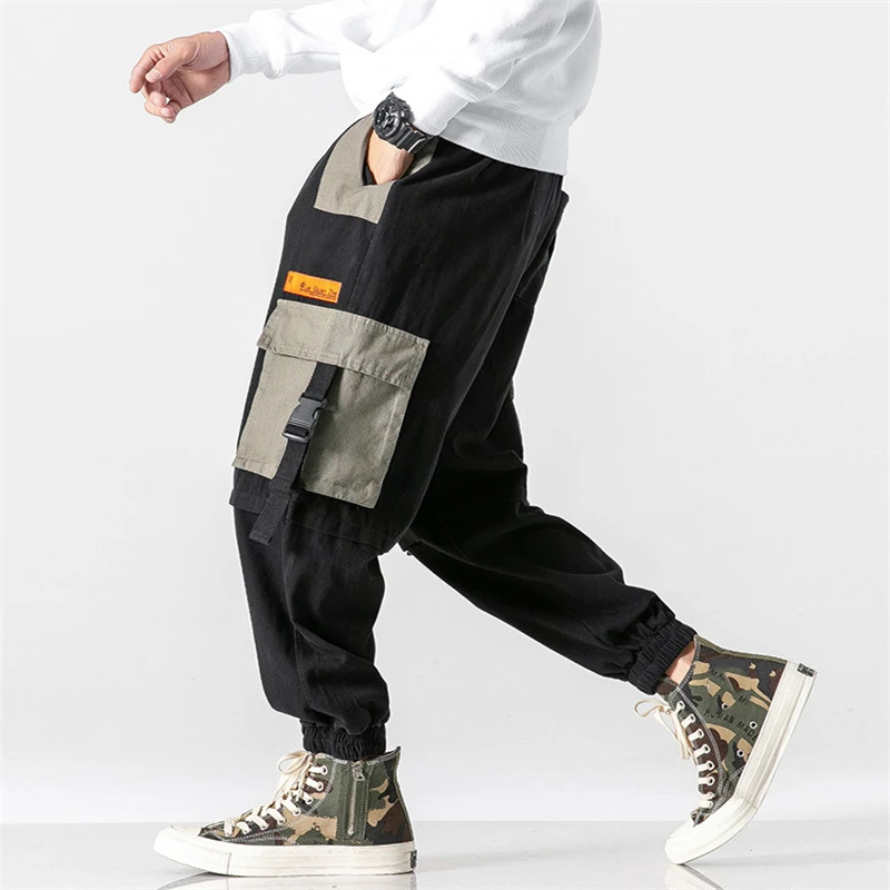 

Men's Cargo Pants Casual Pocket Trouser Loose Trouser Japanese Style Vintage Overalls Wild Pants Man