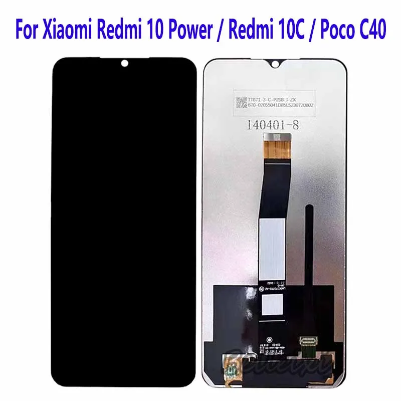 

For Redmi 10 Power 10C 220333QAG 220333QBI 220333QNY LCD Display Touch Screen Digitizer Assembly For Xiaomi Poco C40 220333QPG