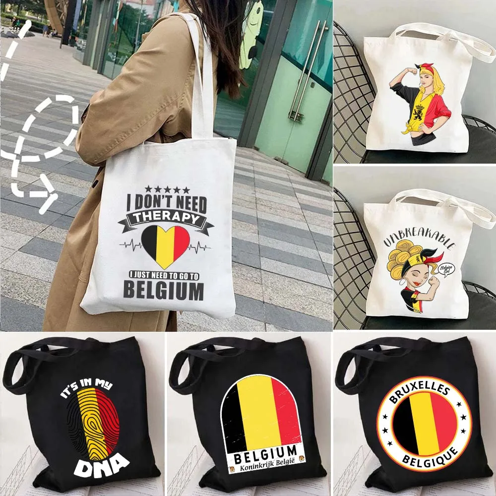 

Vintage Brussels Belgium Flag Map Emblem Canvas Totes Bag Belgian Girl Bruxelles Belgique Brugge Bruges Skyline Shoulder Handbag