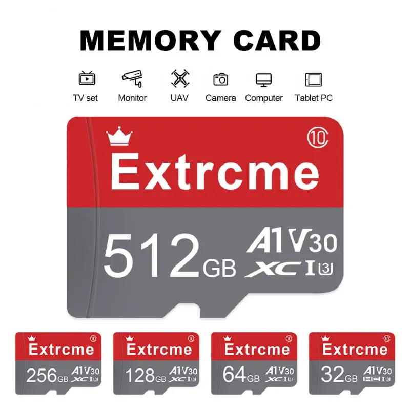 A1 High Speed Class 10 128Gb Micro Tf/Sd Card 256Gb Flash Memory Sd Card 512Gb Sd Memory Card Flash Tf Card Per Dash Cam/Tablet