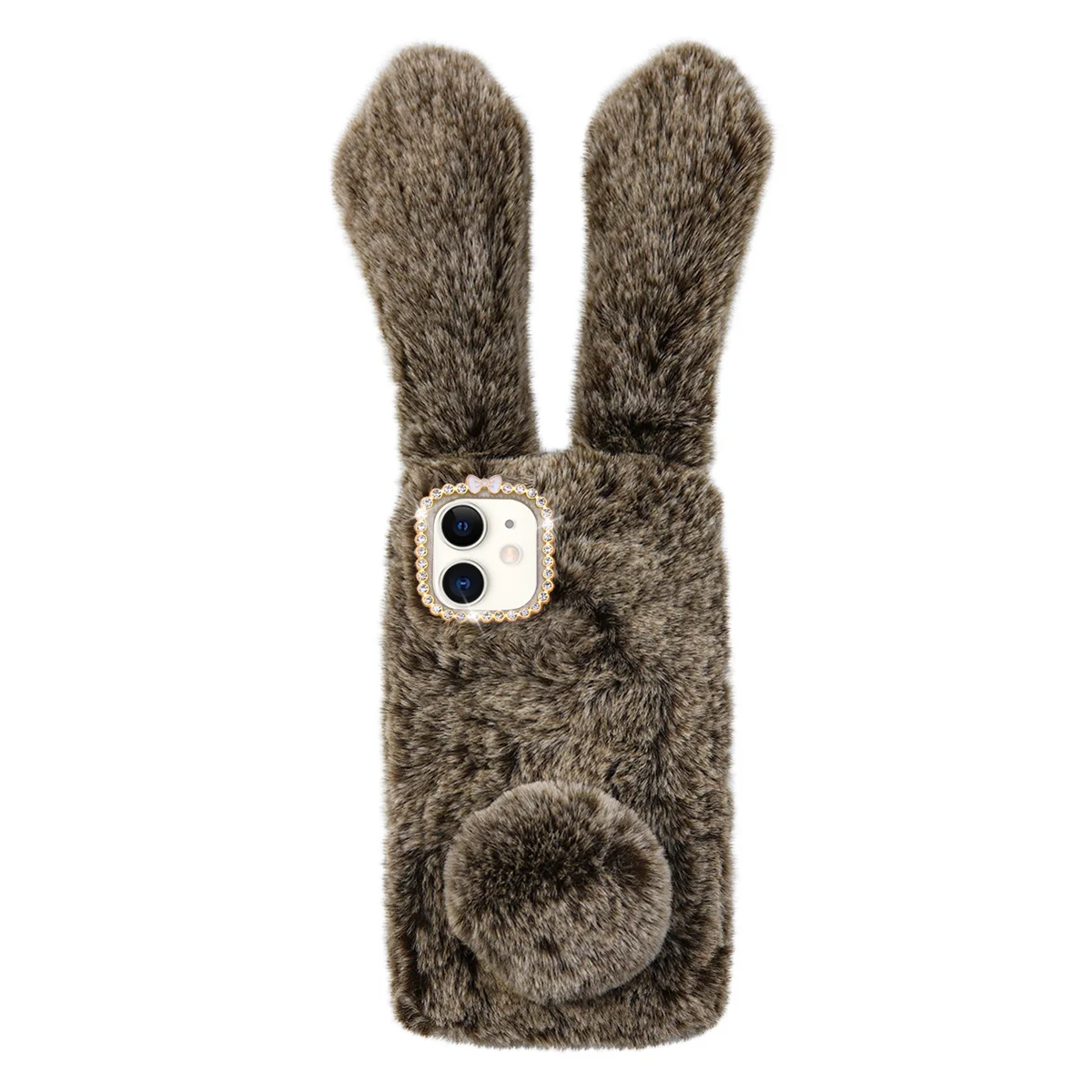 

Phone Shell Compatible With iPhone 12 mini 54 Winter Warm Cover Plush Case