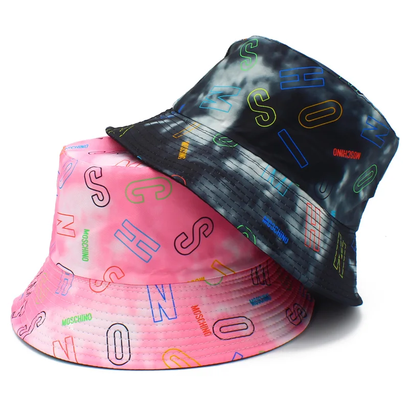 

Bucket Hat Cotton Caps Buckets Hats Summer Flat Top Hat Women Men Fisherman Cap Fishing Hats Sunhat Suncap Letter Basin Caps Hat