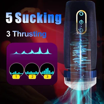 5*3 Speeds Male Masturbator Automatic Telesopic & Sucking Long Distance Thrusting Masturbators Adult Erotic Sex Toys for Men 3