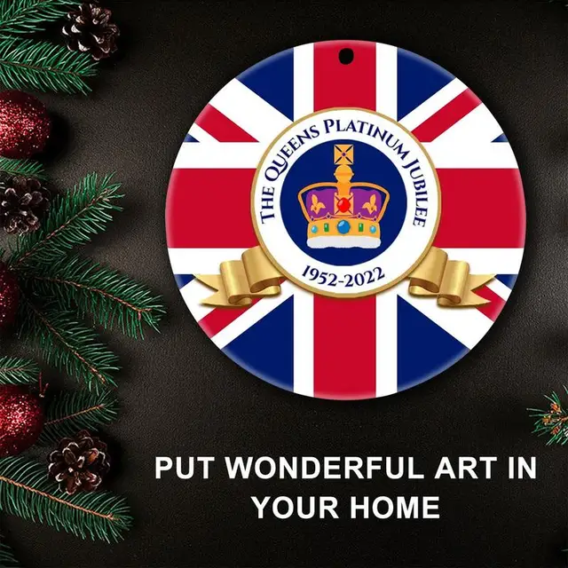 Ii. Elizabeth Királynő Függő Medál 1952-2022 Felségének Queen Fa Dísz Karácsonyfa Díszek Emlékmű - Image 3