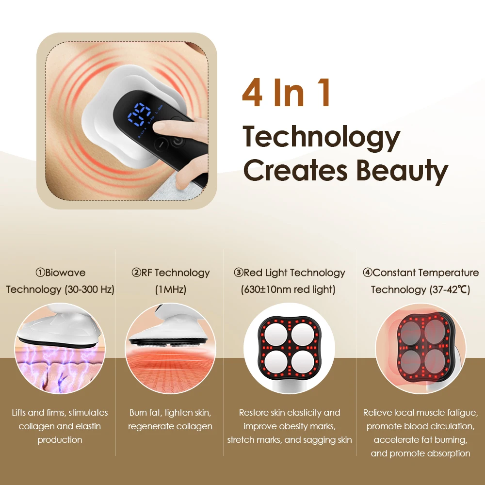 Electric Fat Removal Abdomen Massage Device for Deep Tissue Cellulite Removal Body Sculpting Tool for Belly Legs Arms