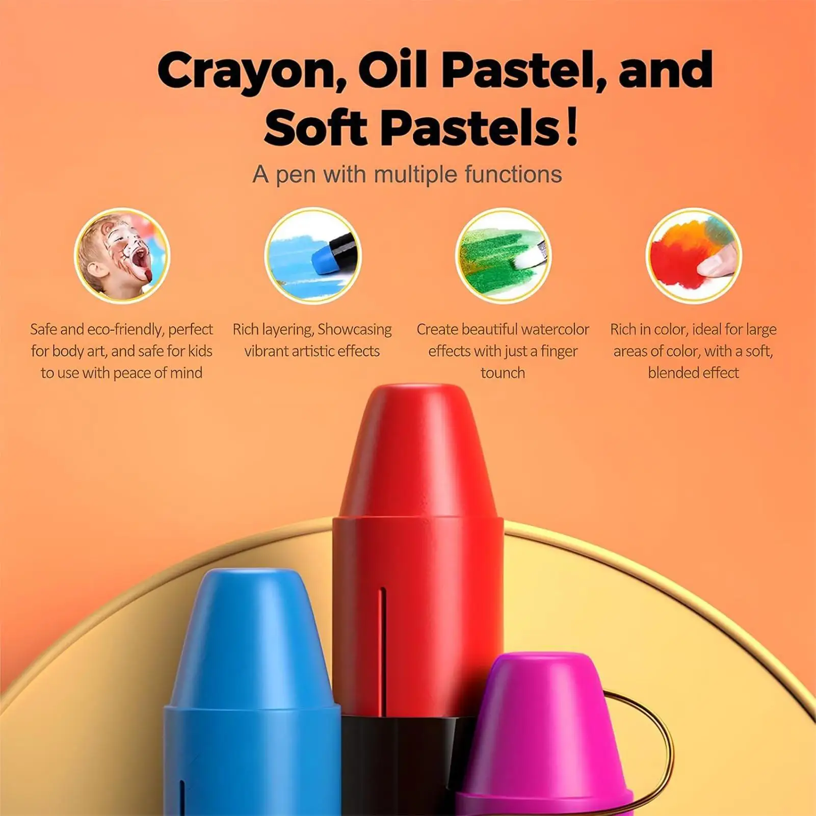 Twistable Washable Crayons 12/24/36/48 Colors Quick Drying Non Toxic Art Supplies for Kids Home School Arts Crafts Birthday Gift - 4