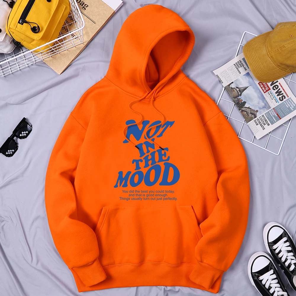 

Not In The Mood Letter Men Hoodies Comfortable All-Match Sweatshirts Fashion Creativity Tracksuit Quality Harajuku Men Hoodie