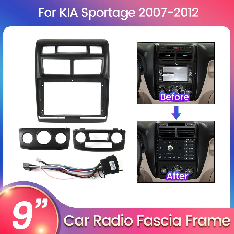 Navifly 2 Din Android Head Unit Car Radio Frame Kit For Kia Sportage