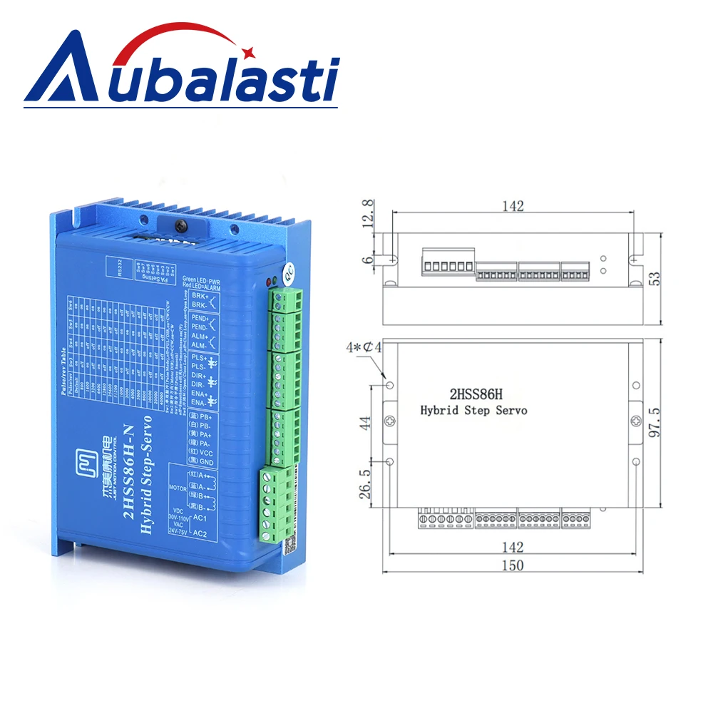 Aubalasti-JMC 2 상 24-75VAC 30-110VDC 폐쇄 루프 스테퍼 서보 드라이버, NEMA34 모터 CNC 조각 기계용 2HSS86H