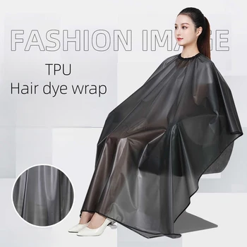 Mantella per tintura capelli per parrucchieri, trasparente, impermeabile, in TPU spesso, per uso domestico e professionale, per permanente
