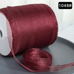 Elegant 3/8'' Organza Ribbon for Gift Wrapping and DIY Crafts - 10 meters (Burgundy)