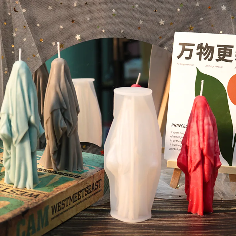 

2023 Halloween Candle Mold Spooky Party Flexible Clear Skull Head Aromatherapy Plaster Silicone Mold for Resin Candle Making Too