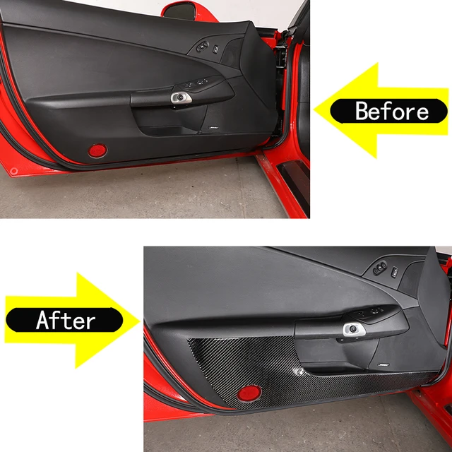Für 2005-2013 Chevrolet Corvette C6 Weichen Carbon Auto Styling Tür  Anti-kick Panel Abdeckung Aufkleber Auto innen Zubehör - AliExpress