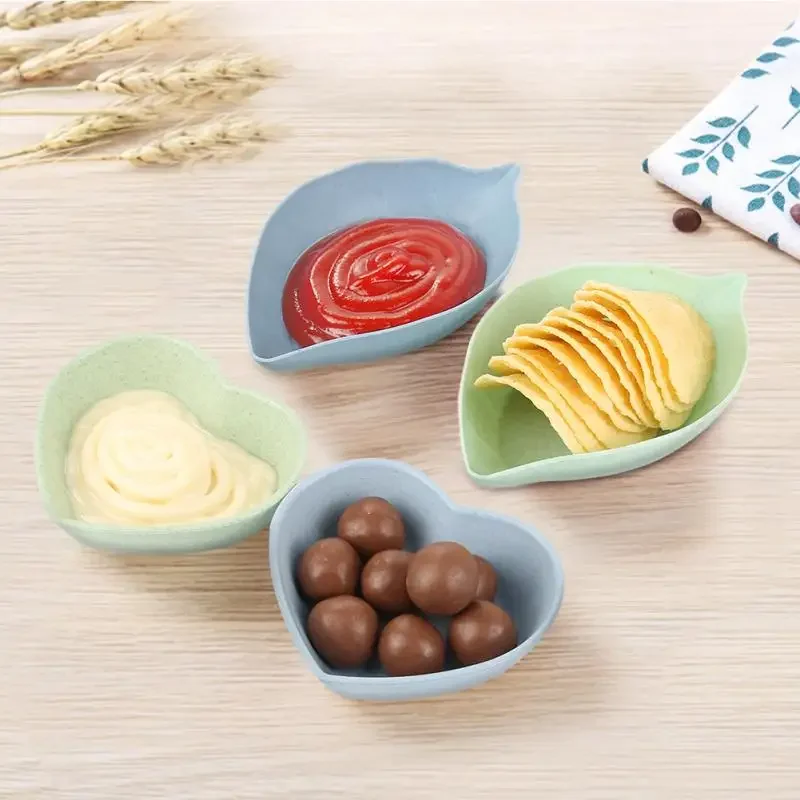 Description Picture 6 of item1pcs Leaves Shape Multifunctional Seasoning Bowl Sauce Oil Salt Vinegar Practica Household Plate Tableware Kitchen Accessories