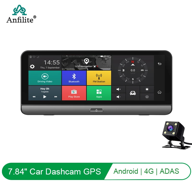 Автомобильный GPS-навигатор Anfilite с сенсорным экраном 7 84 дюйма видеорегистратор на