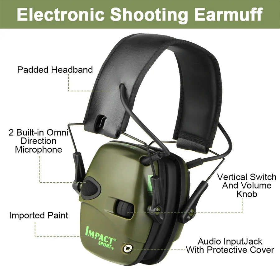 Professional Electronic Shooting Earmuff Outdoor Sports Antinoise Headset Impact Sound Amplification Hunting Ear Protector