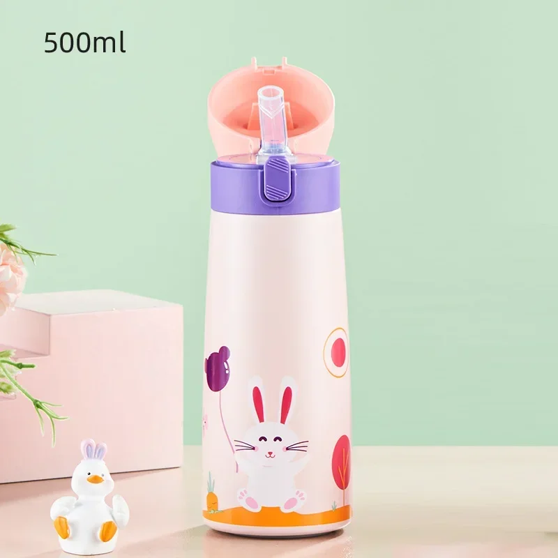 thumbnail image 1 of Children Thermos Water Bottle Kids Thermos Mug Baby Duck Billed Straw 316 Stainless Steel Vacuum Flasks Tumbler Thermo Cup, 1 of 5