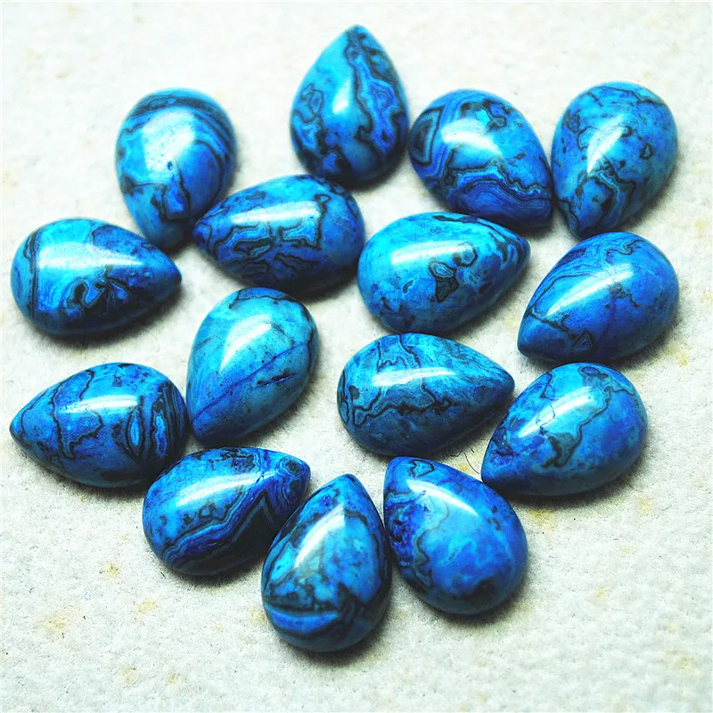 

10PCS Nature Blue Jasper Stone Cabochons Teardrop Shape 10X14MM 18X25MM NO HOLE DIY Jewelry Beads Cabs Free Shipping Wholesale