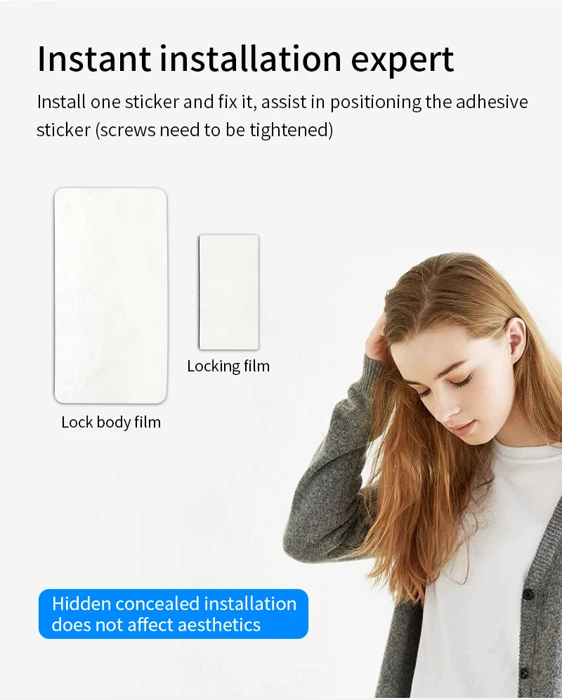 Tuya Smart Drawer Cabinet Invisible Lock Keyless Unlock Furniture Locker Safe El