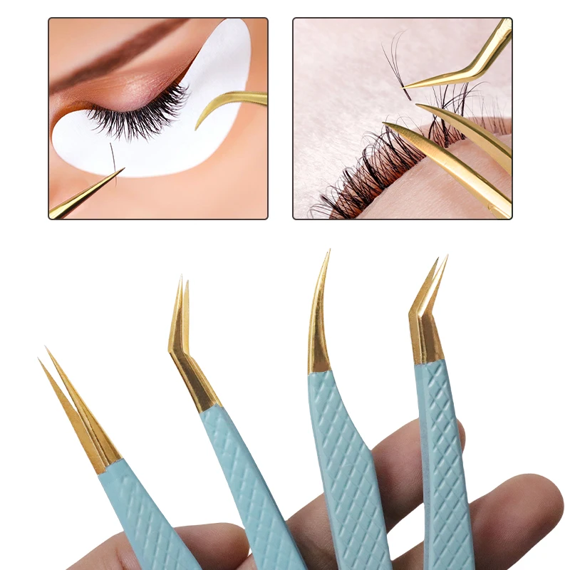 1pcs Eyelash Extension Tweezers Volume Isolation Precise Lash Lift Tweezers Stainless Steel Eyebrow Clip Makeup Tool Accessories 4