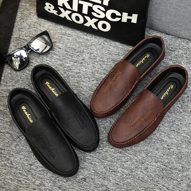 Men Casual Shoes 2024New Men's Loafers Comfortable Flat Casual Shoes Men Breathable Moccasins Slip-On Soft Leather Driving Shoes