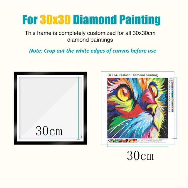 New 2PCS Diamond Painting Frames Magnetic Frames Fridge Magnet Photo Frame  Diamond Art Frames Self-Adhesive Frames 30X30CM - AliExpress