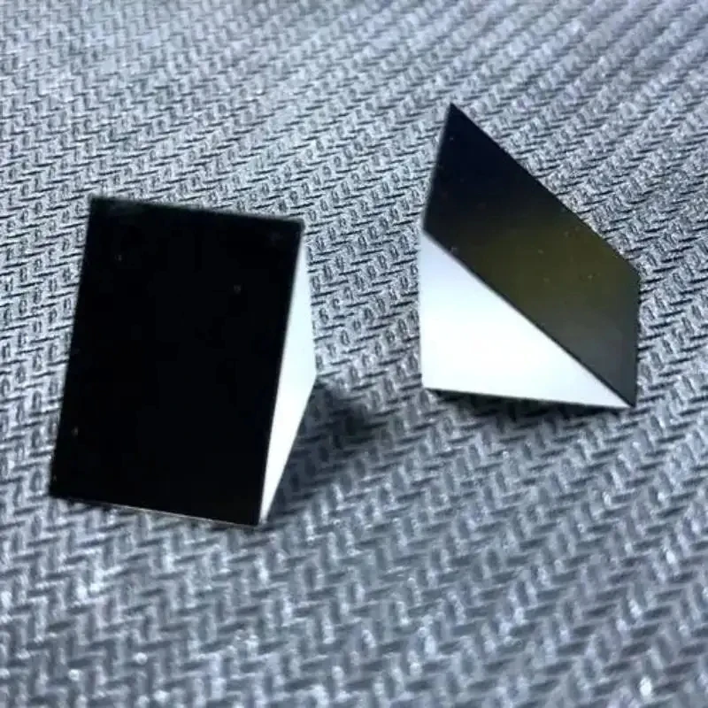 Enhanced Optical K9 Glass Right-Angle Prism with 45-Degree Internal Reflection Coating and Blackened Finish