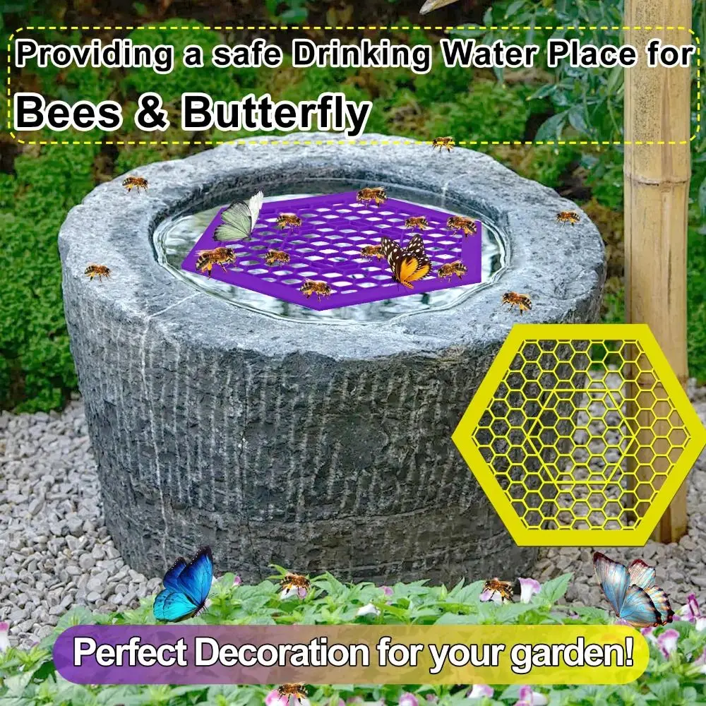 3D Printed Floating Bee Island Bee Water Catcher Cups and Butterfly Water Stations Outdoor Garden Beekeeper Gift
