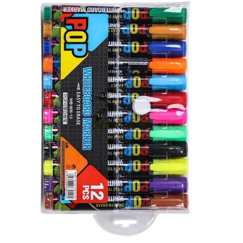 12개의 분류된 색상 다시 채울 수 있는 건식 교실 회의 사용 203A를 위한 지울 수 있는 액체로 마커 제거