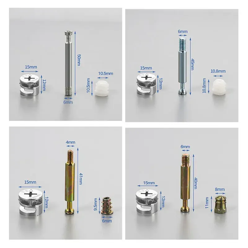 20 세트 3-in-1 가구 커넥터 하드웨어 키트 캠 나사 편심 휠 너트 캠 잠금 너트 목공 프로젝트 용 시스템 고정