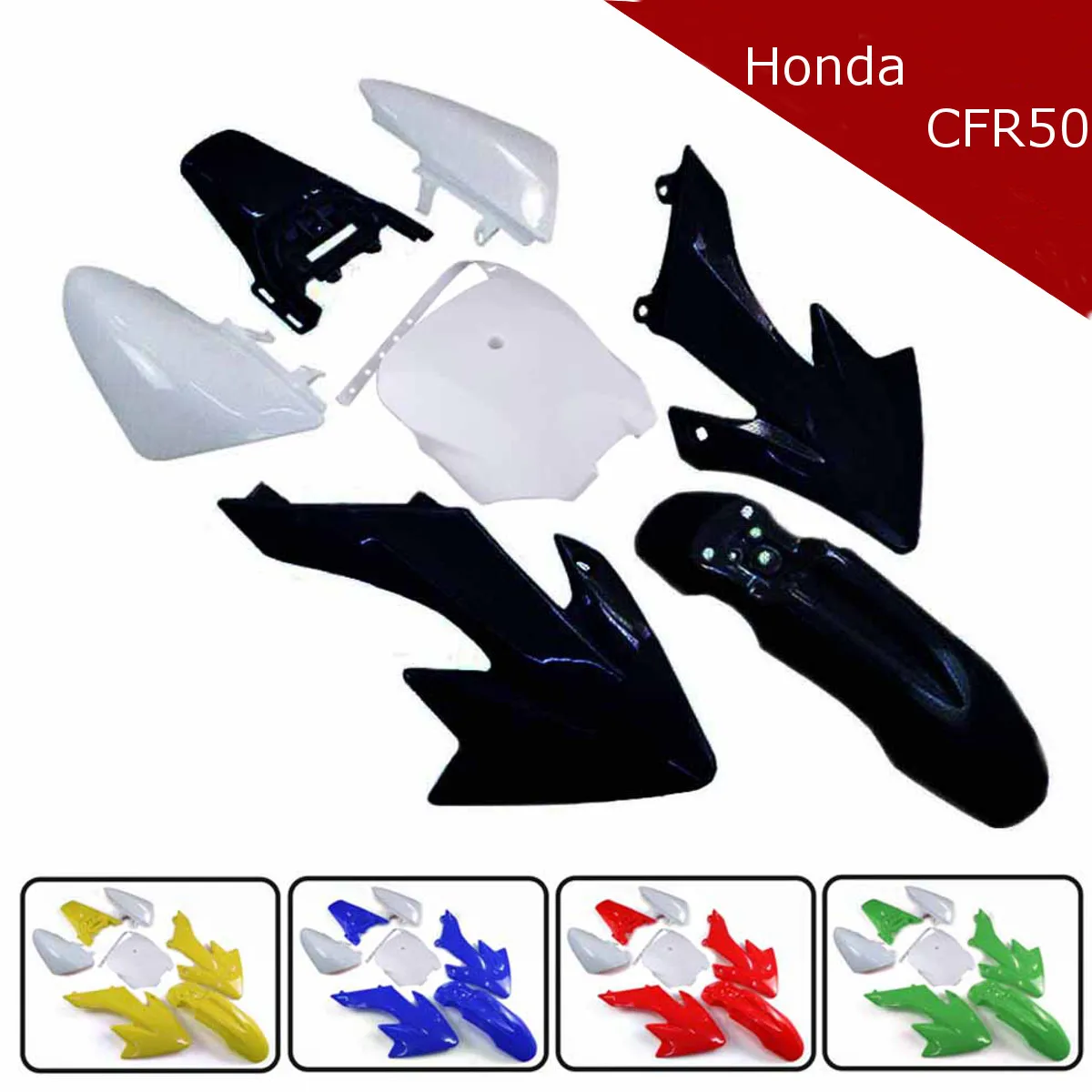 Plastic Fairing Fender Kit Cover Set for Honda XR50 CRF50 70-125CC Pit Dirt Bike 