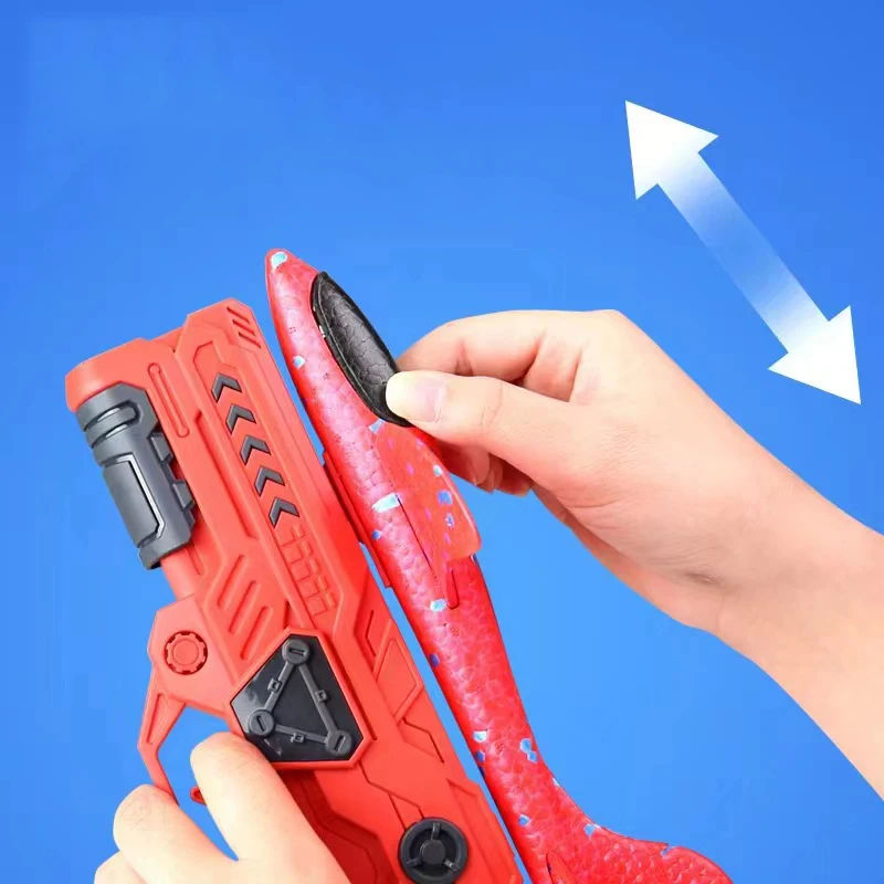 Airplane Launcher Toys Kids Catapult Guns Aircraft Shooting Toy Outdoor Sports Flying Foam Plane Launcher Gifts for Boys Girls 3