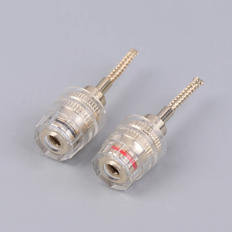 핫 새로운 판매 2/4Pcs 4MM 바나나 암-2MM 핀 커넥터 HIFI 케이블 어댑터 플러그 땋은 구리 와이어 소켓