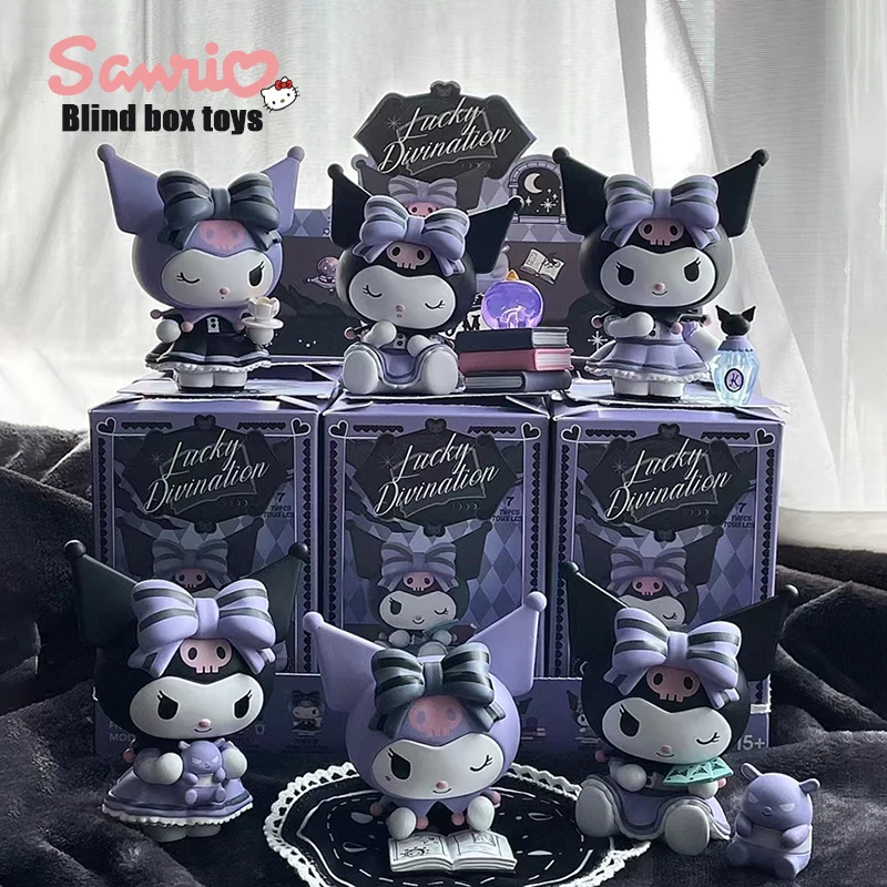 

Sanrio Kuromi Lucky Divination Series Action Figures Kawaii Anime Collection Model Statue Dolls Cute Girl Birthday Gift Decor