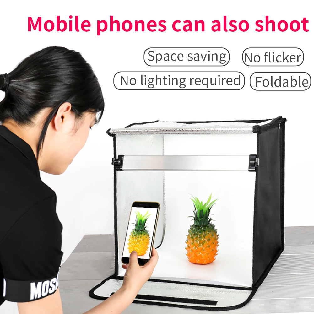 SH 30cm/45cm Lightbox Kits Photo Studio Mini Table Shooting Tent With 5 Colors PVC Background Foldable Dimmable Photography Box