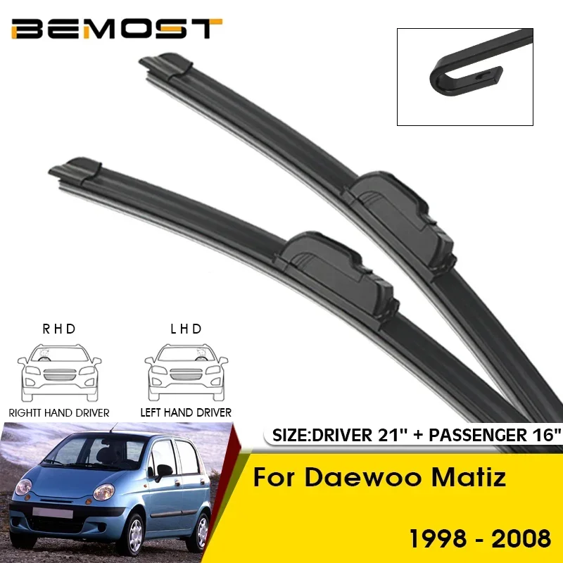 Spazzole Tergicristallo Per Auto Per Daewoo Matiz 1998-2008 Parabrezza Parabrezza Lame Per Finestrini Anteriori 21 "+ 16" Accessori Per Auto