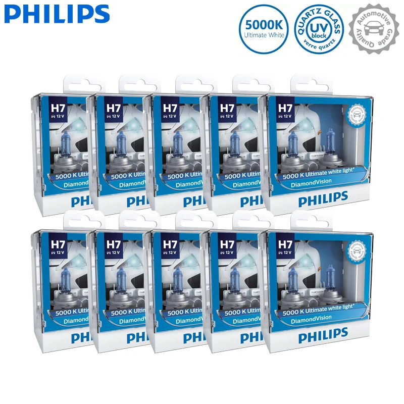 Philips Diamond Vision 5000K H11 Autokoplampen - Twin Pack, Blauw Licht Voor Stijlvolle Uitstraling
