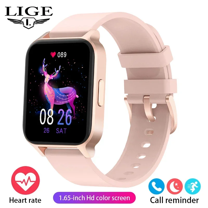 

LIGE 2024 New Fashion Smart Watch Ladies Sport Fitness Bluetooth Call Waterproof Heart Rate Blood Pressure Tracker Smartwatch