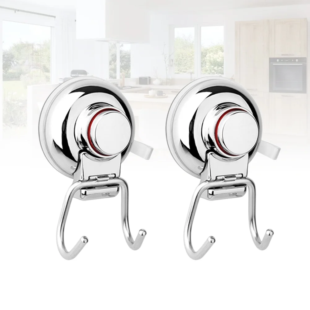 Double Hooks Cup No Drilling Stainless Steel Bathroom Kitchen Tile Wall Vacuum Strong Paper Holders Tissue Rack Mounting 3 Pcs