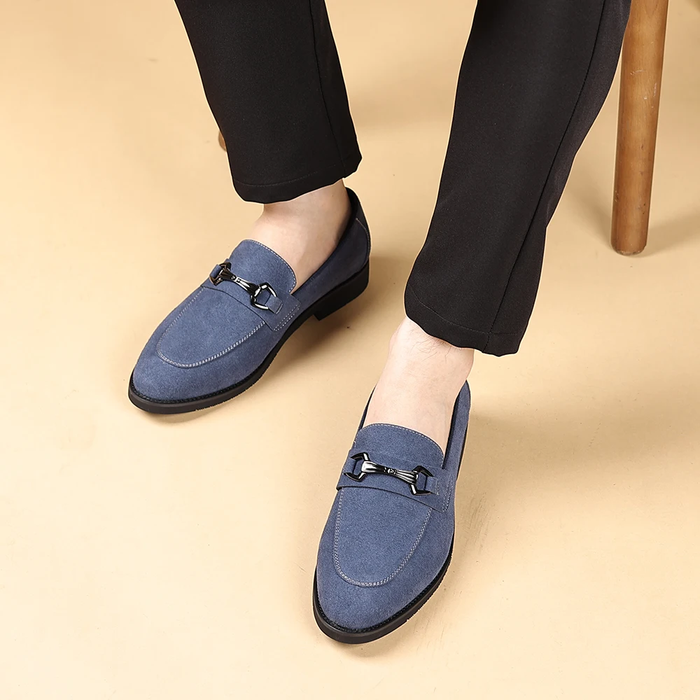 جديد الرجال بلون الجلد المدبوغ مشبك معدني المتسكعون مكتب الأعمال عادية المضادة للانزلاق حذاء رسمي مريح لينة سوليد كسول الأحذية