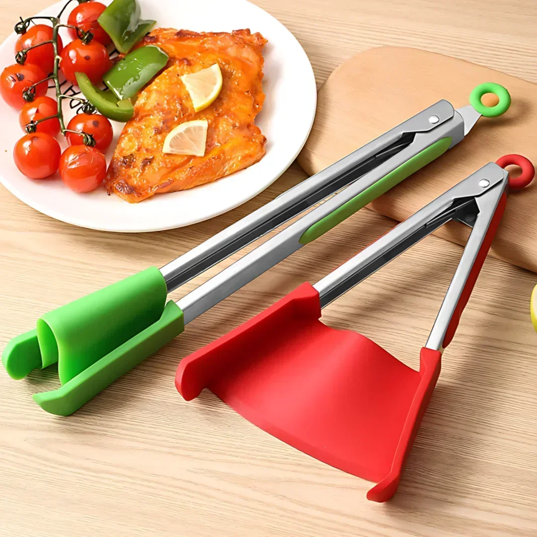 9inch Stainless Steel Food Clip BBQ Grill Steak Food Clip Silicone Non-slip Handle Bread Tong Party Kitchen Accessories