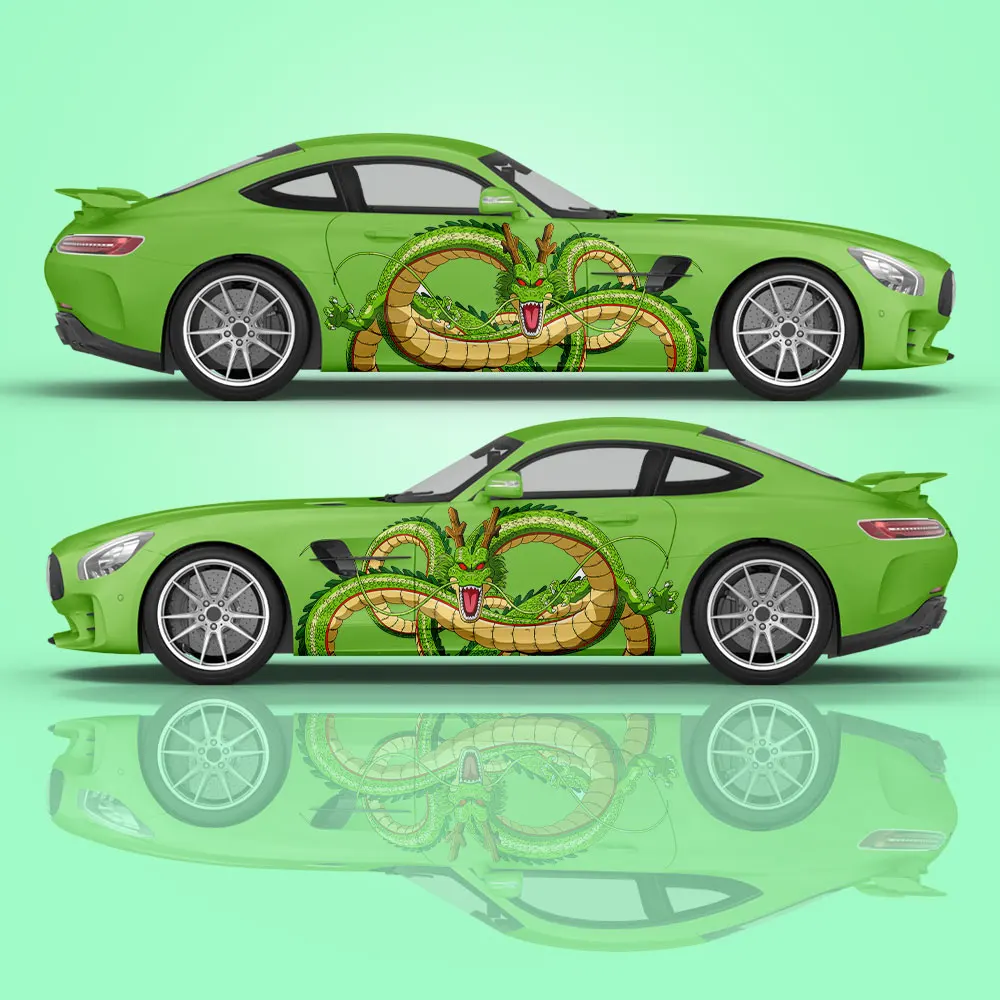 自動車 rainbow-shenron Shenron Car Livery Large Vehicle Graphics Side Car Decal Universal