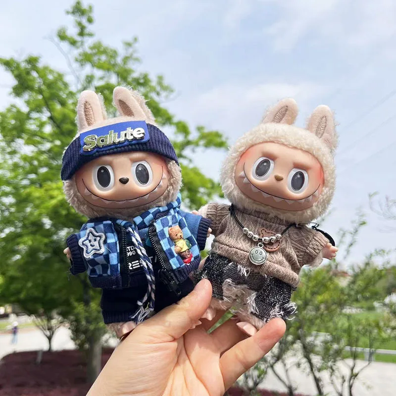 Labubu （G-DRAGON）ステージコスチューム 17cm用 5点セット 17cm Śliczne Mini Pluszowe Lalki Ubrania Akcesoria Do Korea