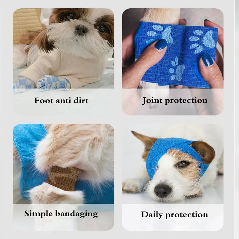 24Roll 2.5/5//7.5/10cm Pet Bandages Gauze Medical Bandage Self-adhesive Breathable Elastic Bandages for Sports Fixing Wrist Leg